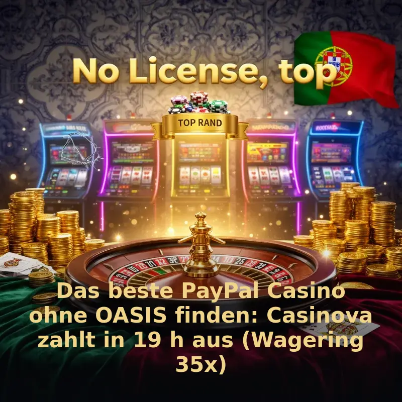 Das beste PayPal Casino ohne OASIS finden: Casinova zahlt in 19 h aus (Wagering 35x)